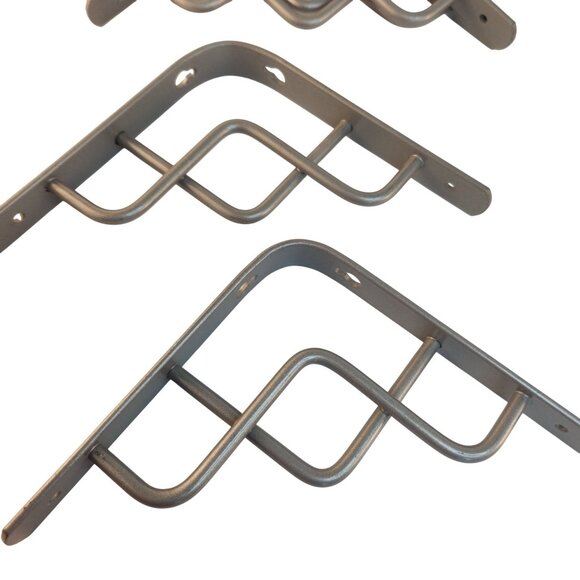 Silver Heavy-Duty Metal Shelf Brackets Set of 4 Zig-Zag Design Wall Mount Suppor - Picture 2 of 12